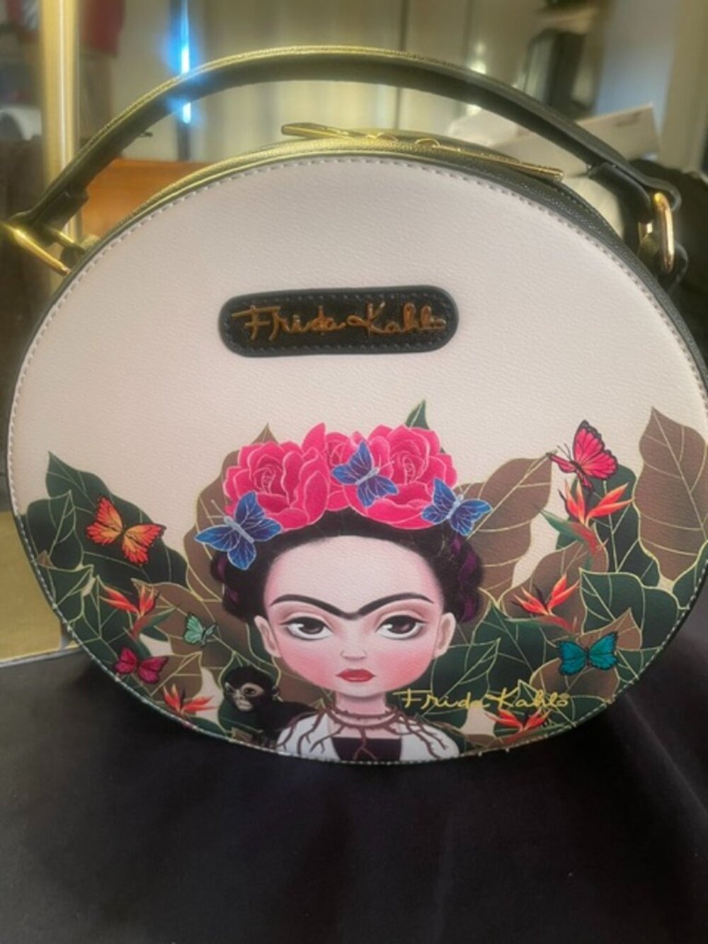 Frida Kahlo Art Satchel Handbag Crossbody Floral Butterfly Purse - New